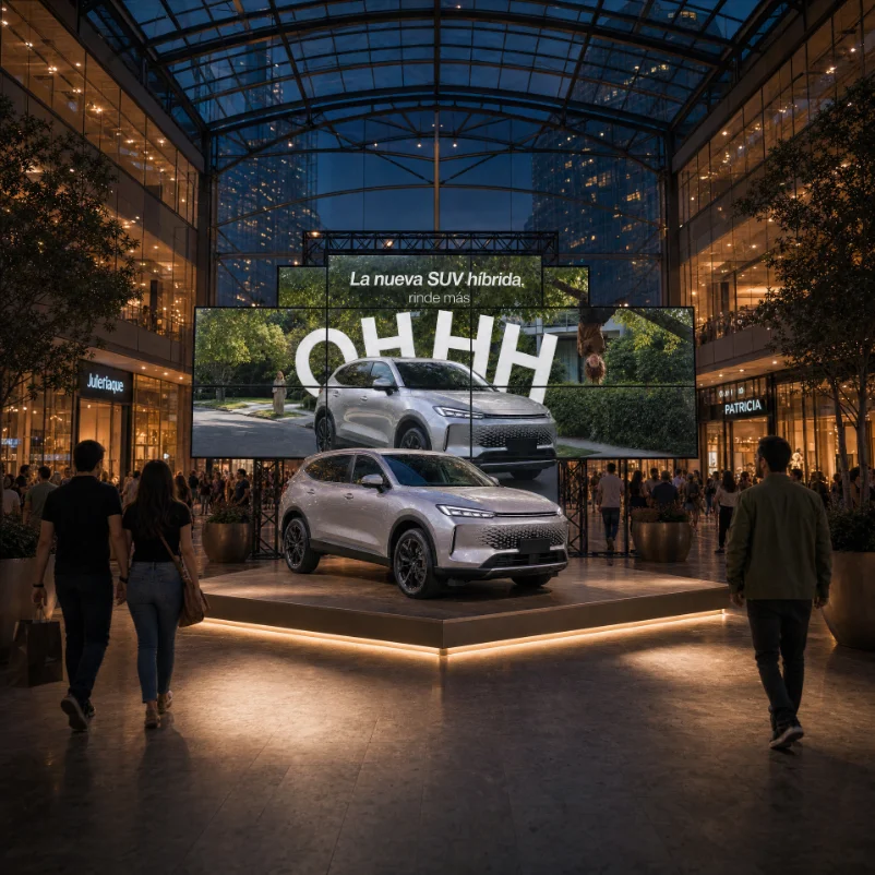 Videowall en un espacio comercial